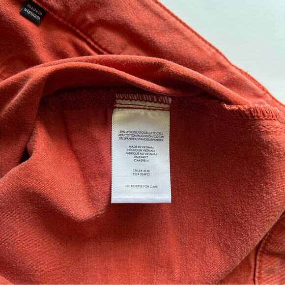 CAbi Burnt Orange Mid-Rise Straight Leg Pockets Center Seam Khaki Pants Size 10 - Picture 12 of 13